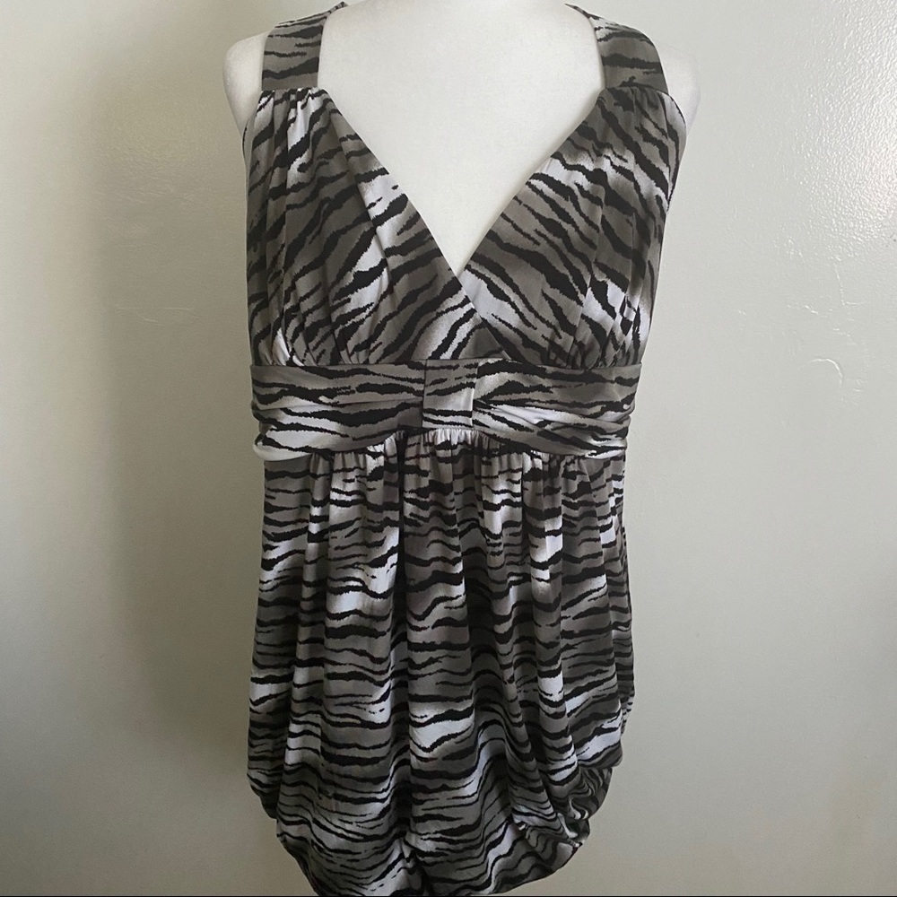 Zebra Print Racerback Bubble Dress